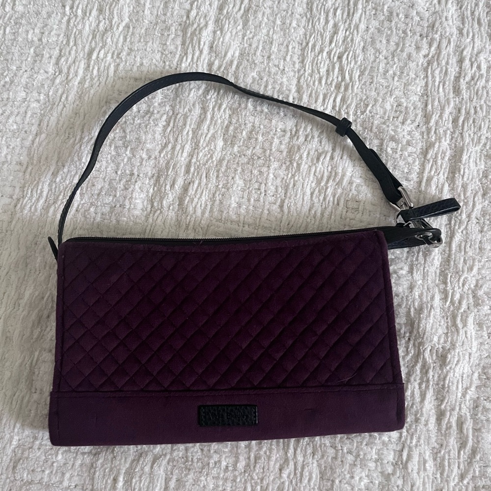 Vera Bradley Maroon Quilted Velvet Hand Bag
